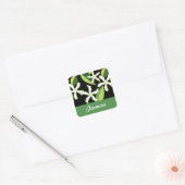 Jasmine Retro Floral Abstract Pattern Vierkante Sticker (Envelop)