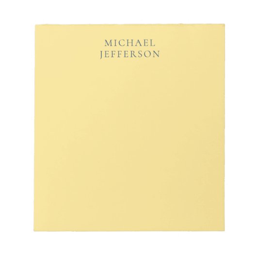 Jasmine & Slate Grey Minimalist Plain Modern Name Notitieblok (Voorkant)