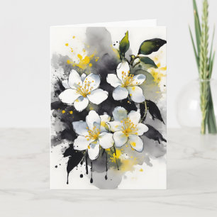 Jasmine - Waterverf bloemen Kaart