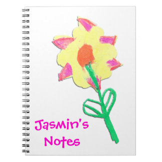 Jasmin's bloemkunst door kinderen Gepersonaliseerd Notitieboek