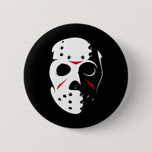Jason Hockey Mask Halloween Vrijdag 13 TH Ronde Button 5,7 Cm