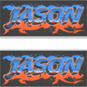 Jason prénom Nom Graffiti Autocollants (Devant)