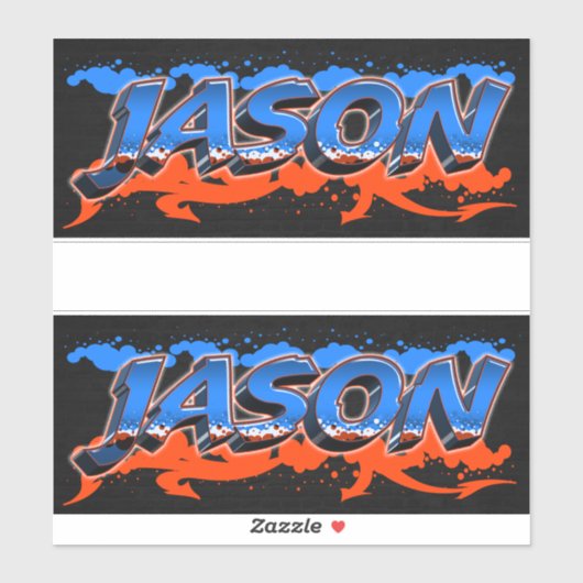 Jason prénom Nom Graffiti Autocollants (Feuille)