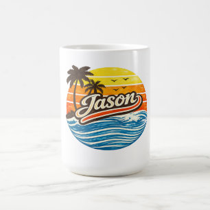 Jason Retro Sunset Naamontwerp Koffiemok