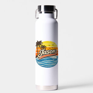 Jason Retro Sunset Naamontwerp Waterfles