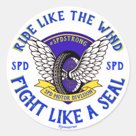 JASON SEALS SLIDELL POLITIE SPD MOTORFIETS GEBEDEN RONDE STICKER