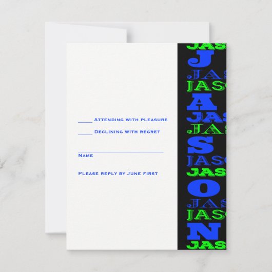 JASONCool Moderne Bar Mitzvah Invitation Black Blu (Devant)