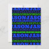JASONCool Moderne Bar Mitzvah Invitation Black Blu (Dos)