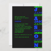 JASONCool Moderne Bar Mitzvah Invitation Black Blu (Devant)