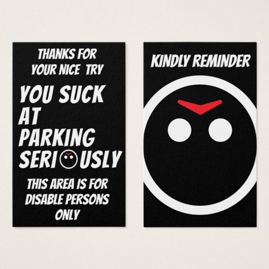 Jason's Warning You Suck At Parking Seriously (Devant & derrière)