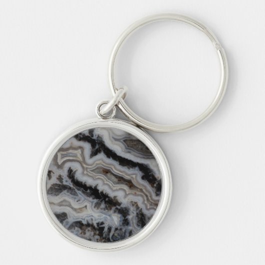 Jasper Agate Gemengde Plaat Sleutelhanger (Voorkant)