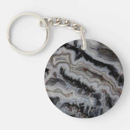 Jasper Agate Gemengde Plaat Sleutelhanger (Voorkant)