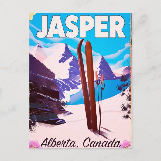 Jasper Alberta Canada reisposter Briefkaart (Voorkant)