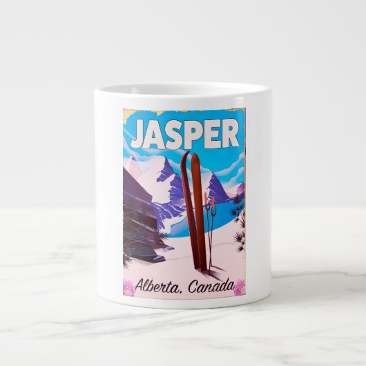 Jasper Alberta Canada reisposter Extra Grote Mok (Voorkant)