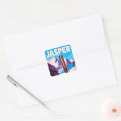 Jasper Alberta Canada reisposter Vierkante Sticker (Envelop)