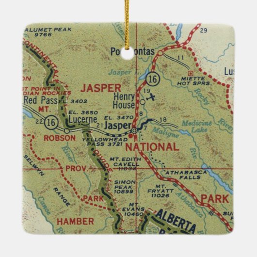 Jasper Alberta Map Keramisch Ornament (Achterkant)