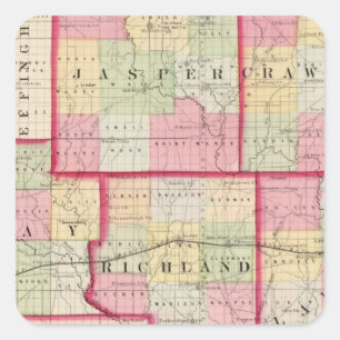Jasper, Crawford, Clay, Lawrence Vierkante Sticker