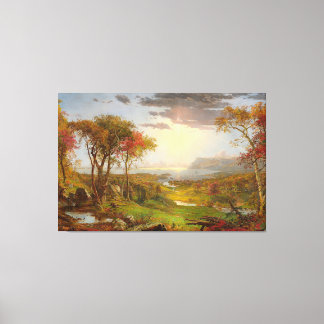 JASPER F. CROPSEY Herfst Op de Hudson Rivier 1860- Canvas Afdruk