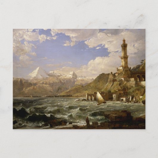 Jasper Francis Cropsey - De kust van Genua Briefkaart (Voorkant)