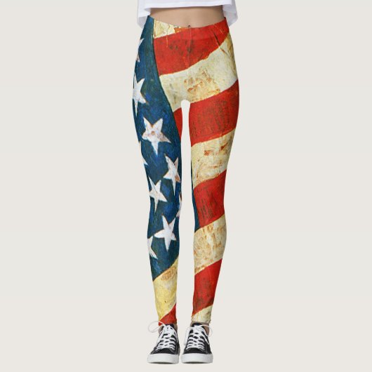 Jasper Johns USA Drapeau Leggings (Devant)