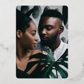 Jasper | Modern Minimal Script Foto Save the Date Folie Uitnodiging (Achterkant)