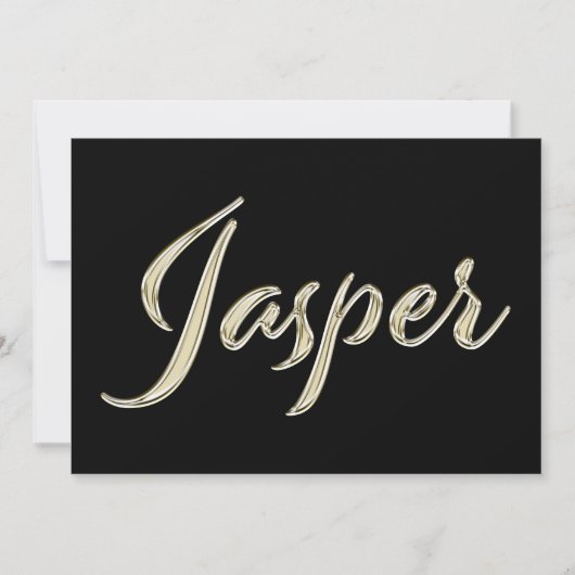 Jasper Name white gold Handwriting Karte Kaart (Voorkant)