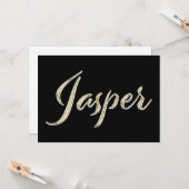 Jasper Name white gold Handwriting Karte Kaart (Voorkant / Achterkant in situ)
