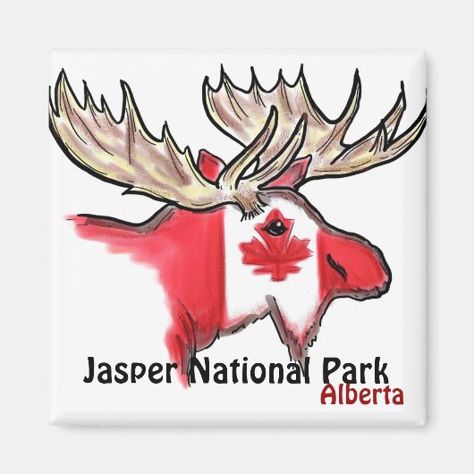Jasper Nationaal Park Alberta Canada elk magneet (Voorkant)