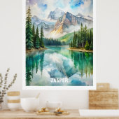 Jasper Nationaal Park Waterverf Schilderen Poster (Keuken)