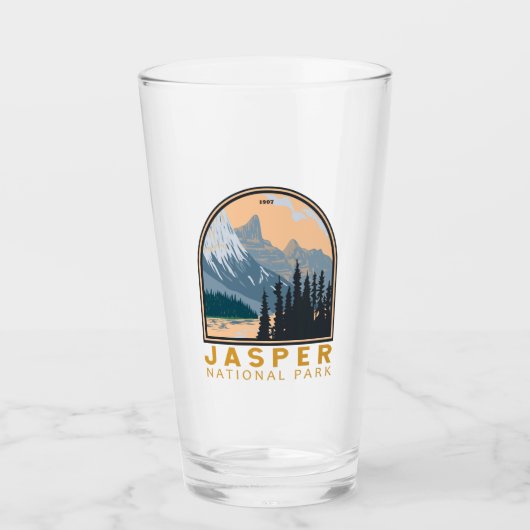 Jasper National Park Canada Travel Art  Glas (Voorkant)