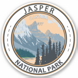 Jasper National Park Canada Travel Art  Sticker
