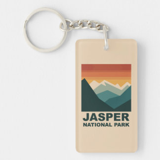 Jasper National Park Minimalistisch Outdoor Design Sleutelhanger