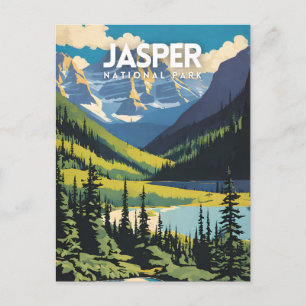 Jasper National Park Nostalgic Travel Poster Briefkaart