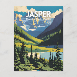 Jasper National Park Nostalgic Travel Poster Briefkaart