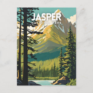 Jasper National Park Nostalgische Reiskunst Briefkaart