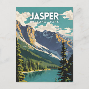 Jasper National Park Nostalgische vintage reiskuns Briefkaart