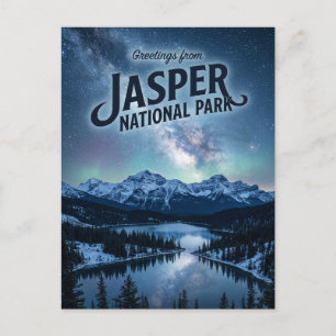 Jasper National Park 's nachts Canada Briefkaart