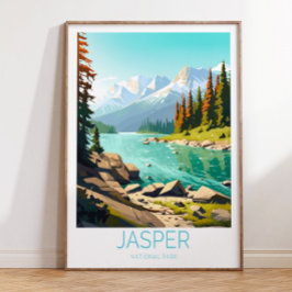 Jasper National Park Travel Poster, Jasper Canada Poster
