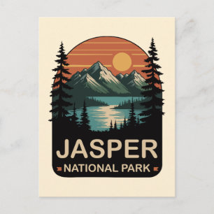 Jasper National Park Vintage Bergontwerp Briefkaart