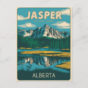 Jasper Nationla park alberta canada vintage gesche Briefkaart