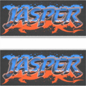Jasper prénom nom graffiti autocollant sticker (Devant)