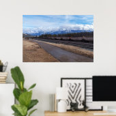 Jasper's Schilderachtig Spoorweg en Sneeuwpieken Poster (Thuiskantoor)