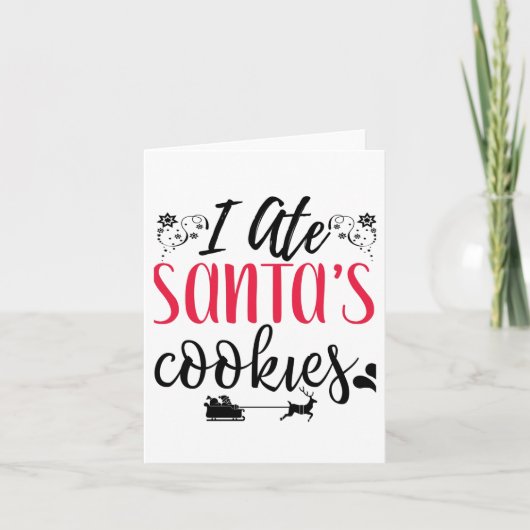 J'Ate Mangé Père Noël Cookies Carte de voeux (Devant)