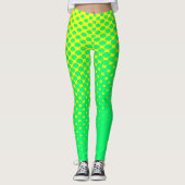Jaune à vert Leggings Motifs de dégradé (Devant)