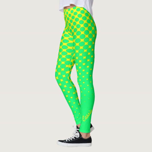 Jaune à vert Leggings Motifs de dégradé (Gauche)