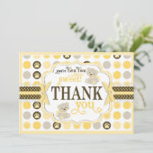 Jaune adorable de carte de remerciements de (Debout devant)