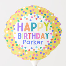 Jaune Anniversaire Jaune Rainbow Confetti Balloon