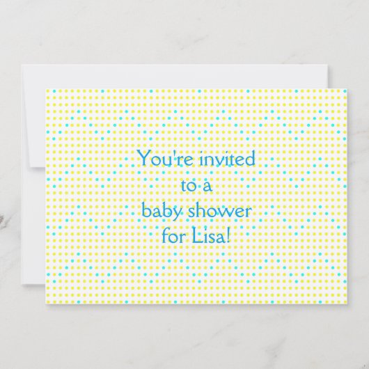 Jaune Aqua Chevron Dots Baby Shower Invitations (Devant)
