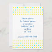 Jaune Aqua Chevron Dots Baby Shower Invitations (Dos)