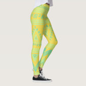 Jaune Aqua Leggings Motifs tribaux (Droite)